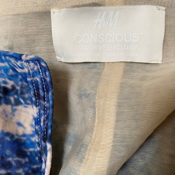 H&M Premium Selection Mosaic-Patterened Organic Silk Midi Dress NWOT - Picture 3 of 4